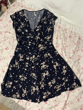 Vintage Mudd Floral & Polka Dot Button-Front Dress | Size M